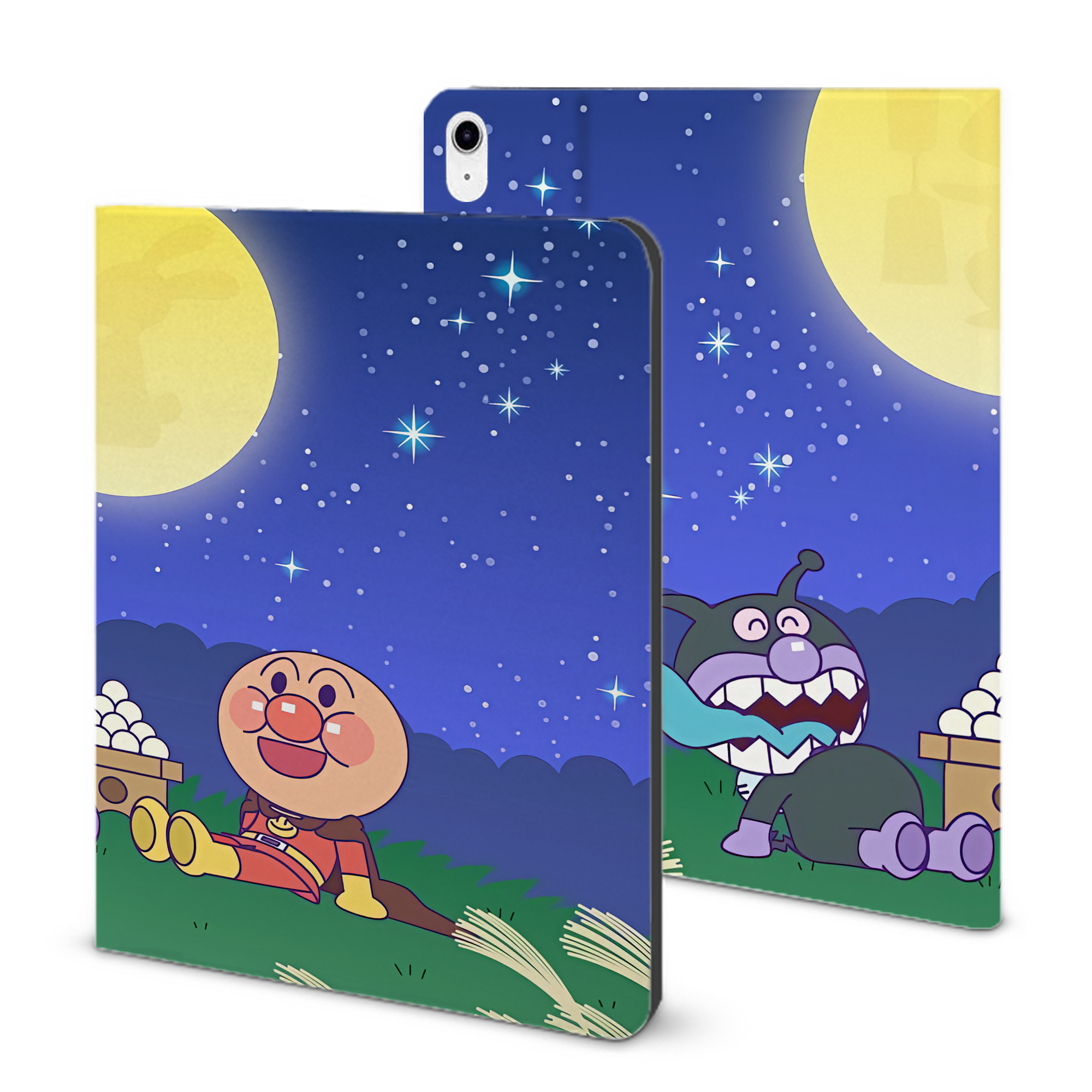 （画像用） アンパンマン Anpanman IPad ケース ブック型 PUレザー TPU 耐衝撃 軽量 薄型 ペン収納なし 全面保護 IPad 各モデル対応